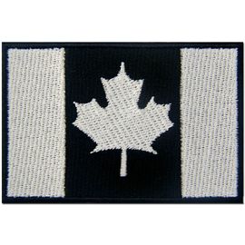 헝겊 조각에 의하여 느껴진 서류상 역행이 캐나다 깃발에 의하여 미국 피복 기장 수를 놓았습니다