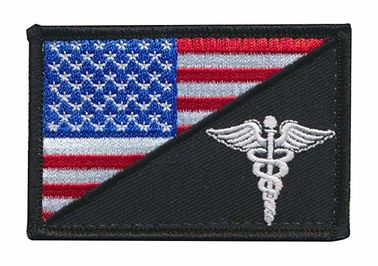 Embroidered Fabric Custom Shoulder Patches Stick On Sew On Logo Badges