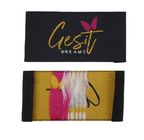 Clothing Brand Name Woven Fabric Labels Fashion Gold Yarn Wholesale Apparel Labels